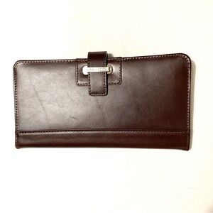 Cutter & Buck Brown Leather Passport Wallet Holder Organizer Travel Unisex